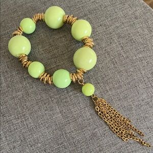 Vintage Gold and Green Beaded Bracelet